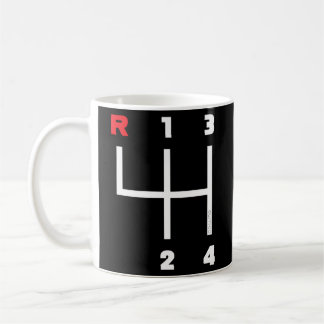 Manual Transmission Gear Shifter Pattern 4 Speed Coffee Mug