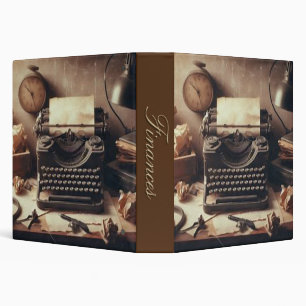 Manual Vintage Antique Typewriter Brown Sepia Binder