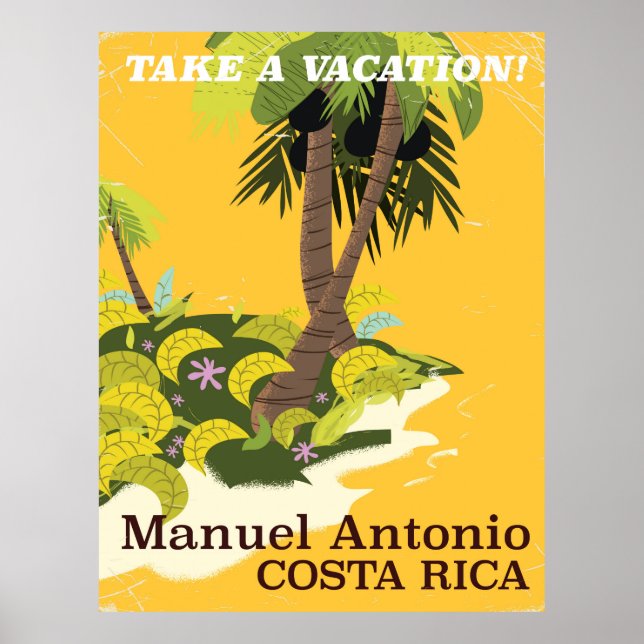 Manuel Antonio, Costa Rica vintage travel poster (Front)