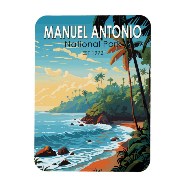 Manuel Antonio National Park Travel Art Vintage Magnet (Vertical)