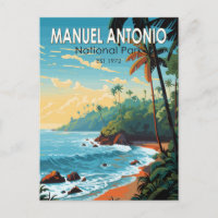 Manuel Antonio National Park Travel Art Vintage
