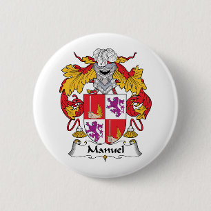 Manuel Family Crest 2 Inch Round Button