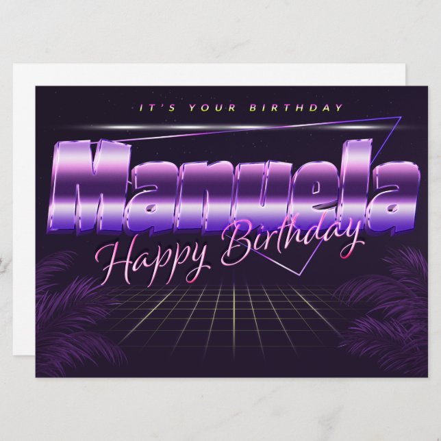 Manuela Name First Name pura retro card Birthday (Front/Back)