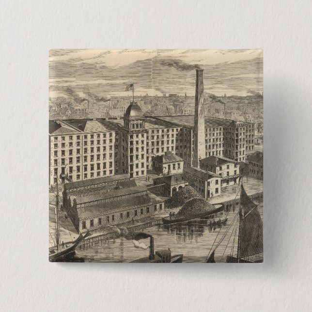 Manufactory of Clark's ONT Spool Cotton 2 Inch Square Button (Front)