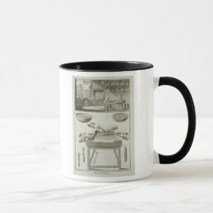 Manufacture of bottle corks, from the 'Encyclopedi Mug
