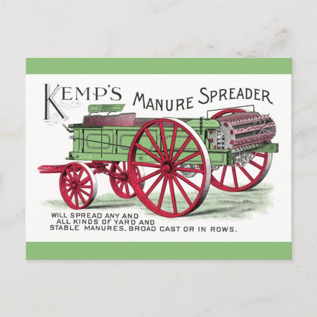 Manure Spreader Machine Postcard (Front)