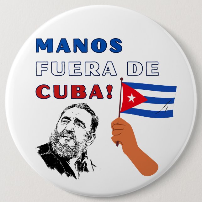 Manus Fuera De Cuba 6 Inch Round Button (Front)