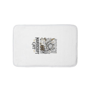 Manuscript Cat Cat Medieval Manuscript Vintage Vec Bath Mat