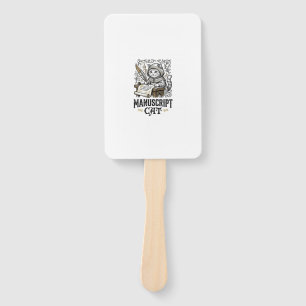 Manuscript Cat Cat Medieval Manuscript Vintage Vec Hand Fan