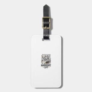 Manuscript Cat Cat Medieval Manuscript Vintage Vec Luggage Tag