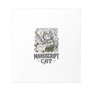 Manuscript Cat Cat Medieval Manuscript Vintage Vec Notepad