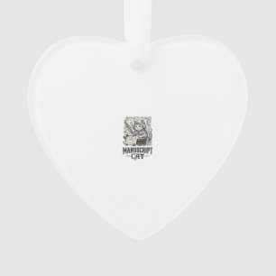 Manuscript Cat Cat Medieval Manuscript Vintage Vec Ornament