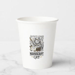 Manuscript Cat Cat Medieval Manuscript Vintage Vec Paper Cups