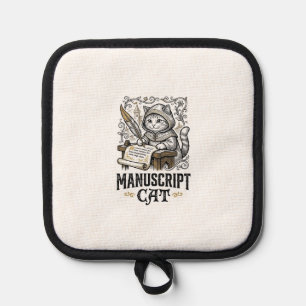 Manuscript Cat Cat Medieval Manuscript Vintage Vec Pot Holder