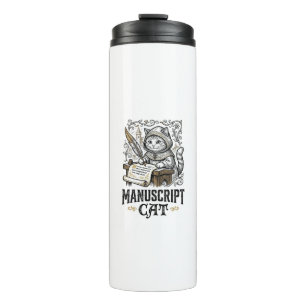 Manuscript Cat Cat Medieval Manuscript Vintage Vec Thermal Tumbler