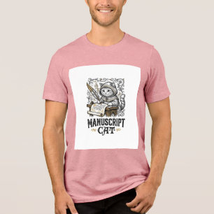 Manuscript Cat Cat Medieval Manuscript Vintage Vec Tri-Blend Shirt