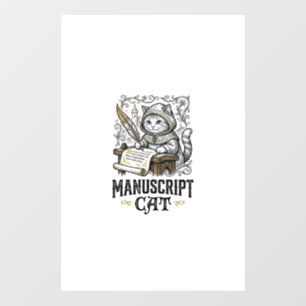 Manuscript Cat Cat Medieval Manuscript Vintage Vec Window Cling