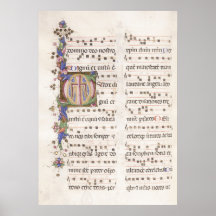 Manuscrit lumineux de musique médiévale | Poster