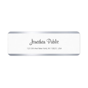 Manuscrit manuscrit chic blanc argenté moderne