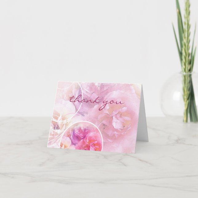 Manuscrit manuscrit de roses d'aquarelle de Merci (Devant)