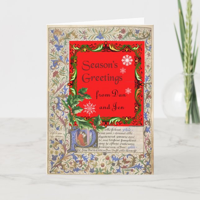 Manuscrit médiéval saison d'hiver Carte (Devant)