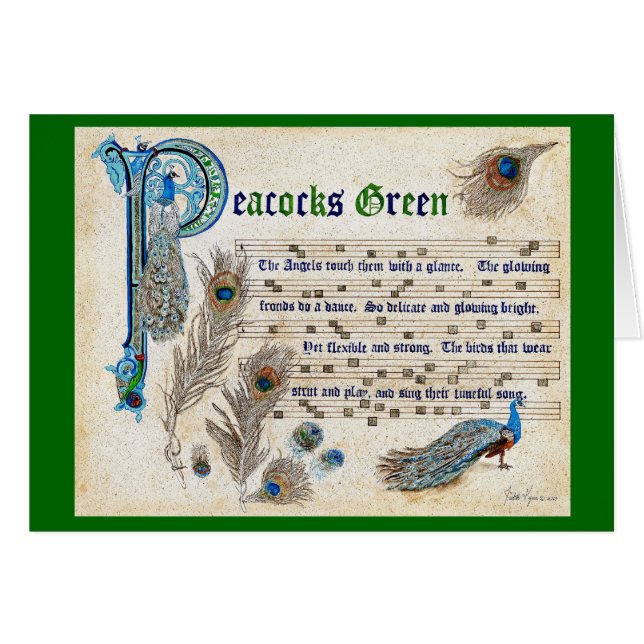 Manuscrit vert de paons (Devant horizontal)