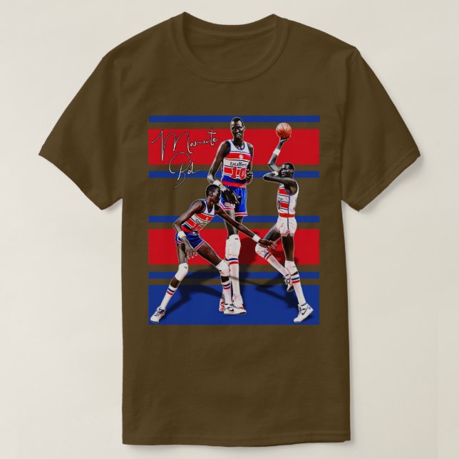 Manute Bol Bullets Tribute T-Shirt (Design Front)