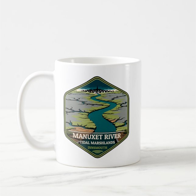 Manuxet River Tidal Marshlands Innsmouth Vintage Coffee Mug (Left)