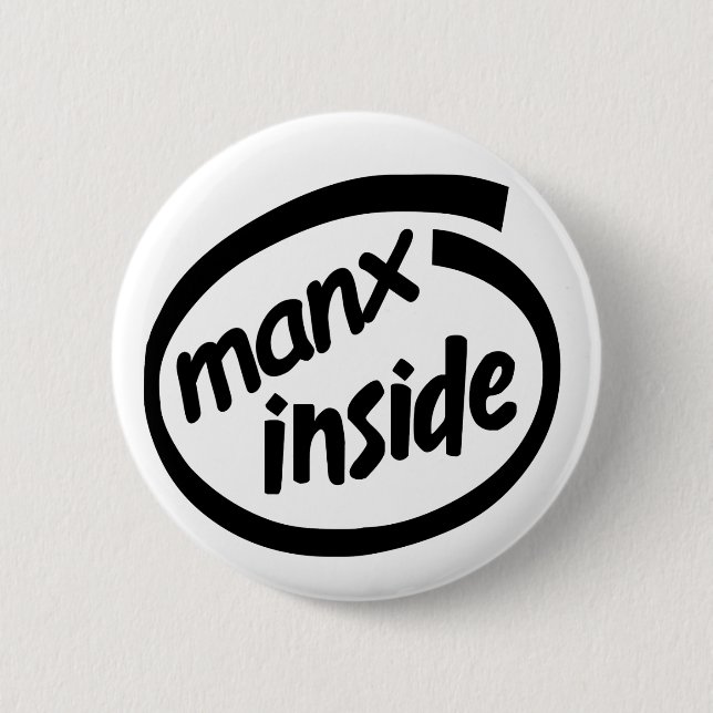 Manx Inside badge 2 Inch Round Button (Front)