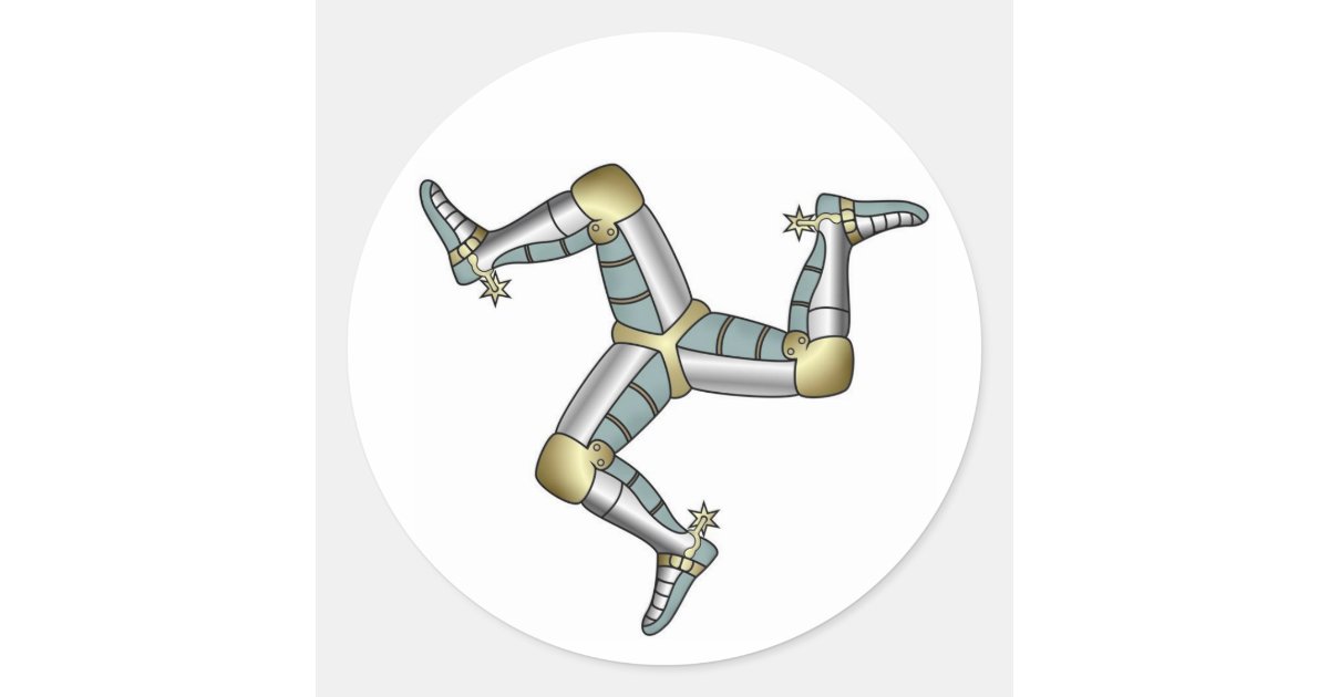 Manx Three Legs of Man Classic Round Sticker Zazzle