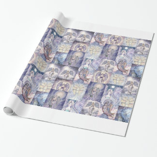 Many Angels Collage Gift Wrap by Molly Harrison