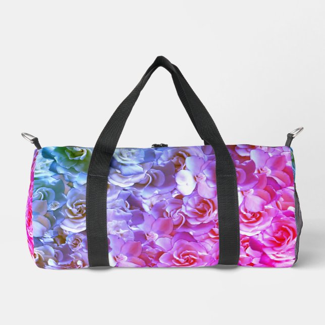 Many beautiful petals of rose   duffle bag (Front)
