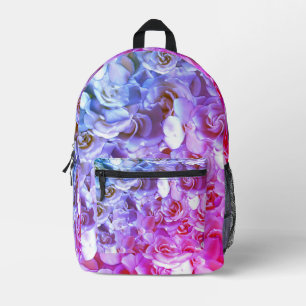 Many beautiful petals of rose printed backpack