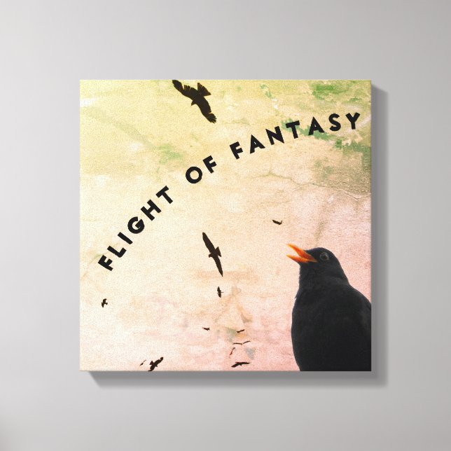 Many birds and a contrail canvas print (Front)
