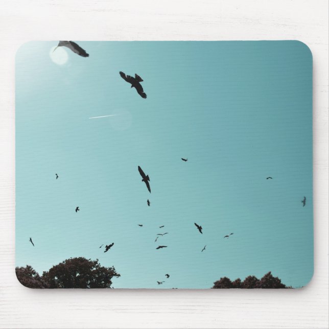 Many birds and a contrail mouse pad (Front)