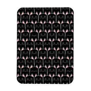 Many Black Cats Pattern Magnet