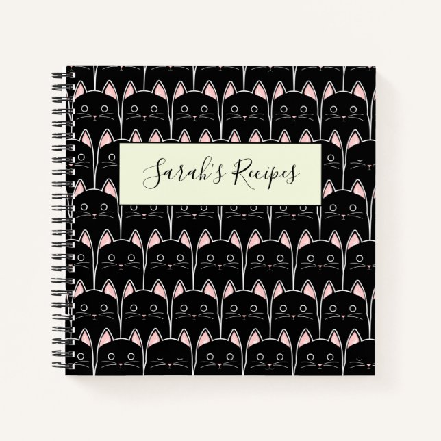 Many Black Cats Pattern Notebook (Front)