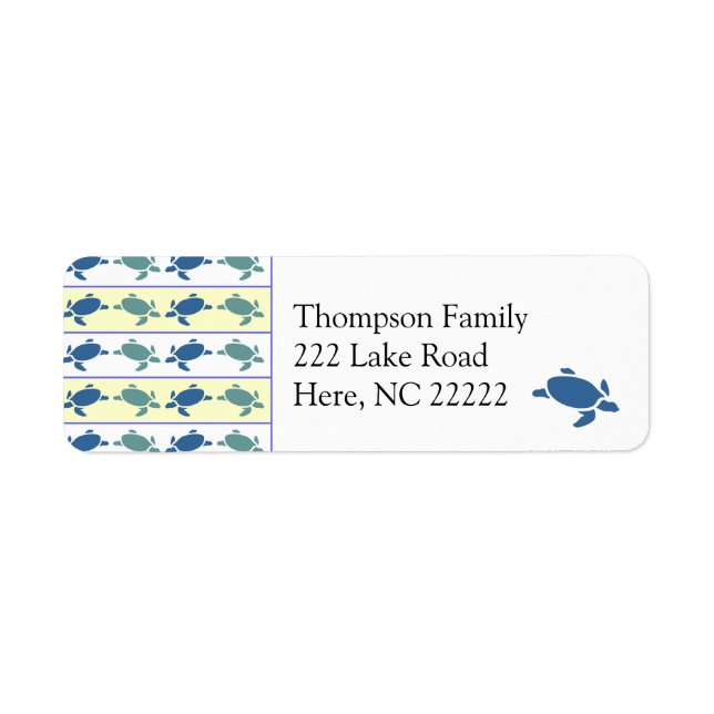 Many Blue Turtles Return Address Labels (Front)