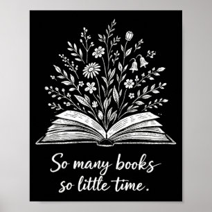 Many books little time bookworm classic poster