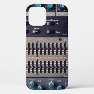 Many buttons on a sound mixer in a recording studi iPhone 12 case