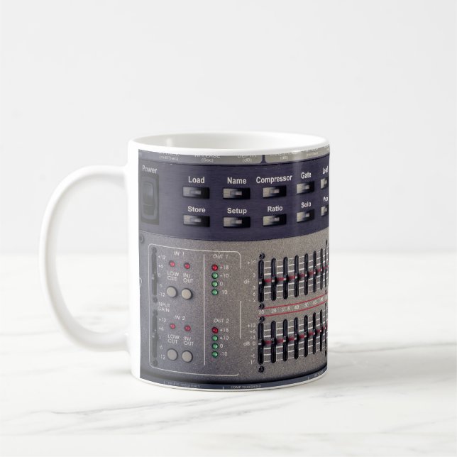 Many Buttons Sound Mixer Studio Coffee Mug (Left)