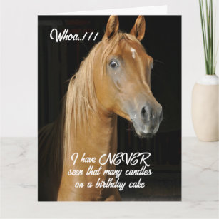 Many Candles Over the Hill Funny Horse Card