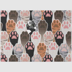 Many Cat Paws Pattern Tissue Paper