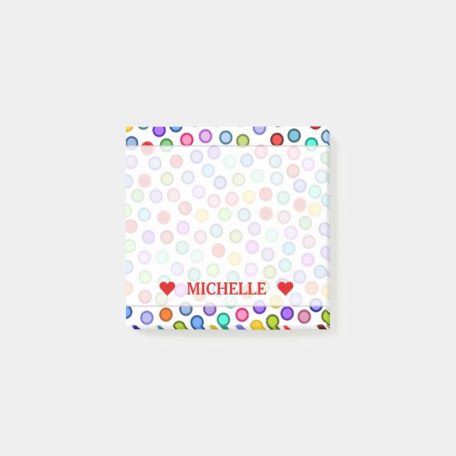 Many Colourful Circles & Custom Name Note (Front)