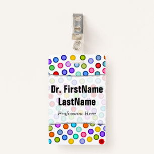 Many Colourful Circles; Personalized Name Badge