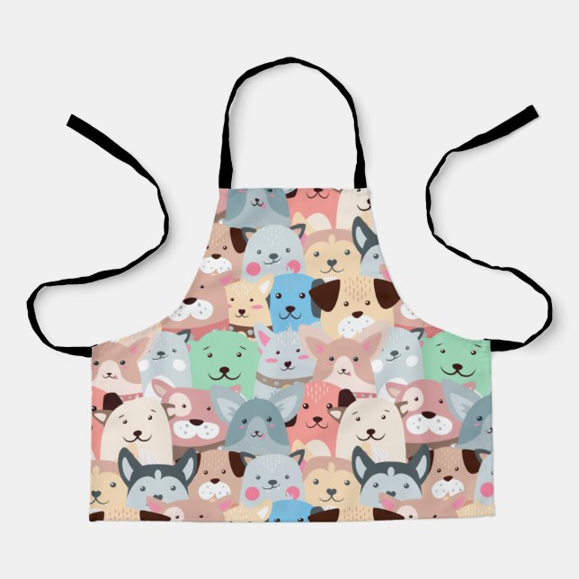 Many Colourful Dogs Design Apron (Front)
