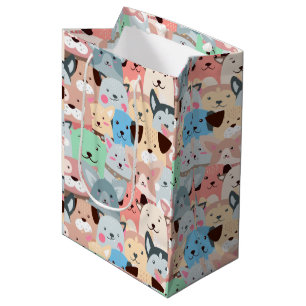 Many Colourful Dogs Design Medium Gift Bag