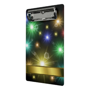 many colourful glowing festive lights mini clipboard