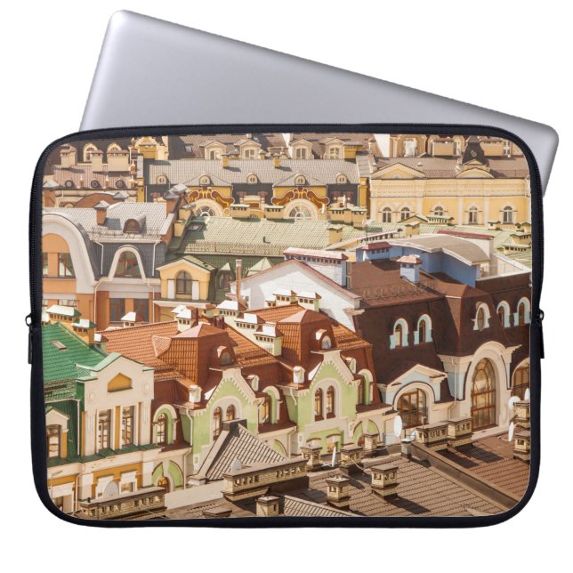 many colourful houses and roofs in luxury district laptop sleeve (Front)
