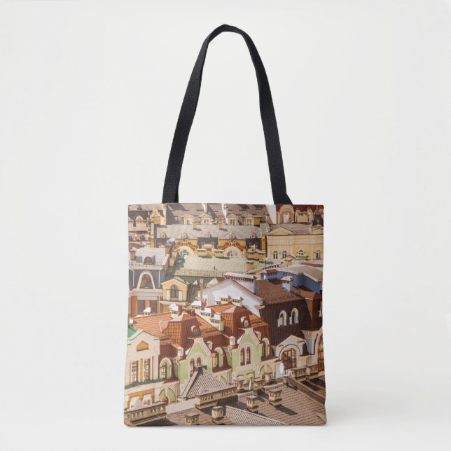 many colourful houses and roofs in luxury district tote bag (Front)